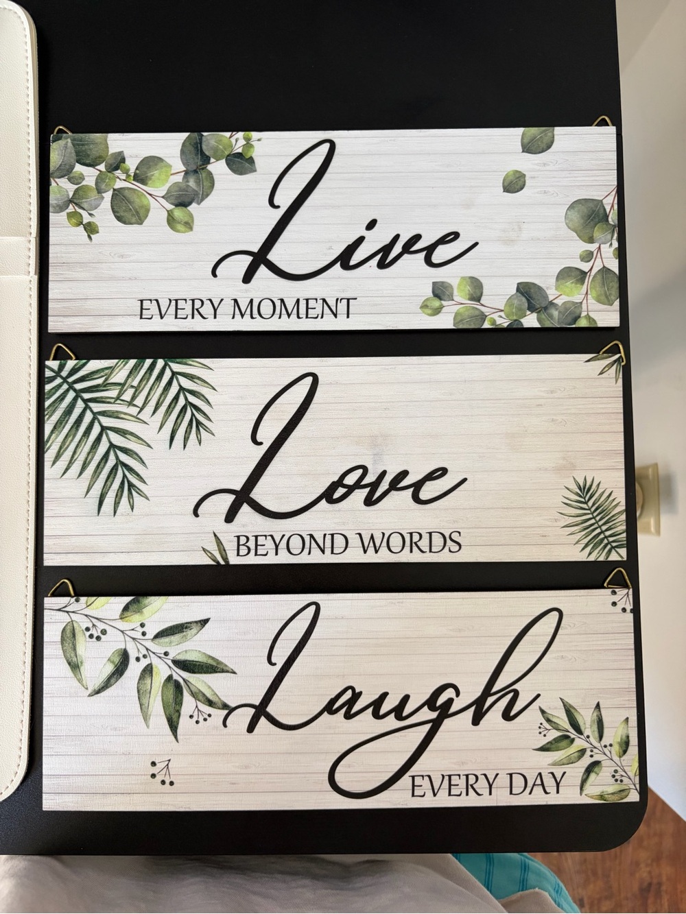 Live Love Laugh Wall Decor Set - Green Botanical Home Wall Decor